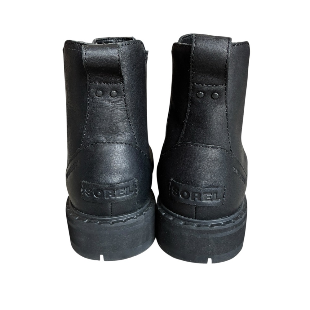 Sorel Waterproof Black Chelsea Boots Lug Sole Leather Size 9.5 - Picture 4 of 16